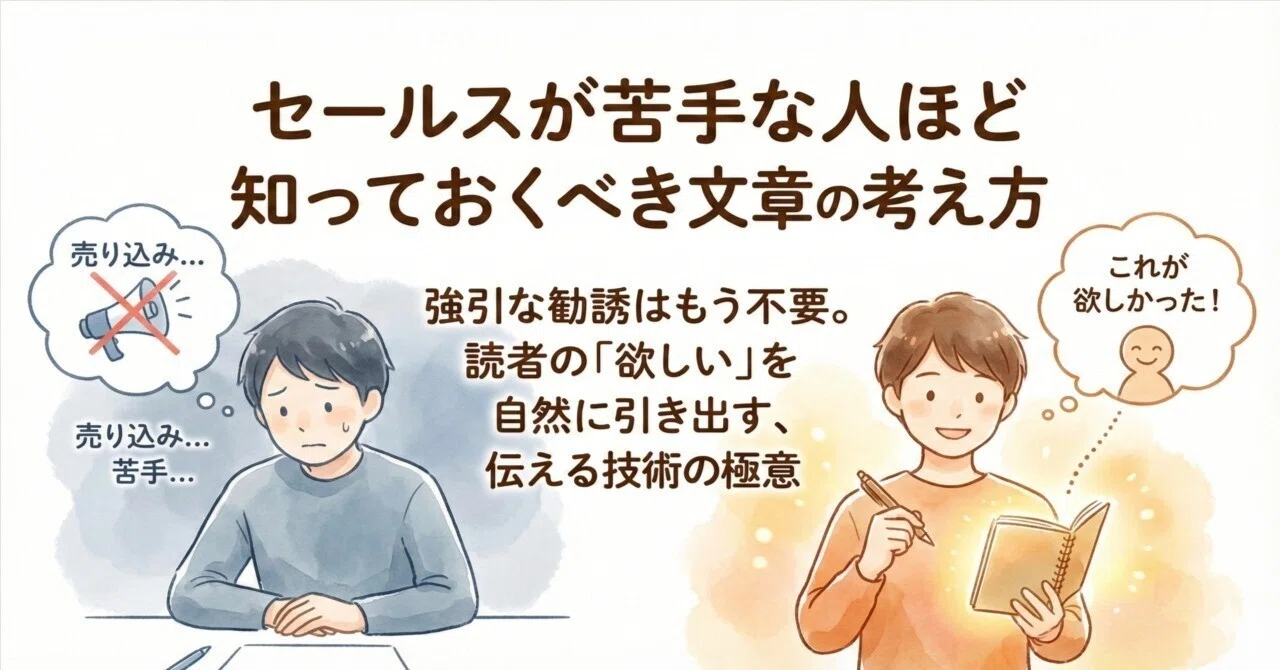 セールスが苦手な人ほど知っておくべき文章の考え方｜強引な勧誘はもう 