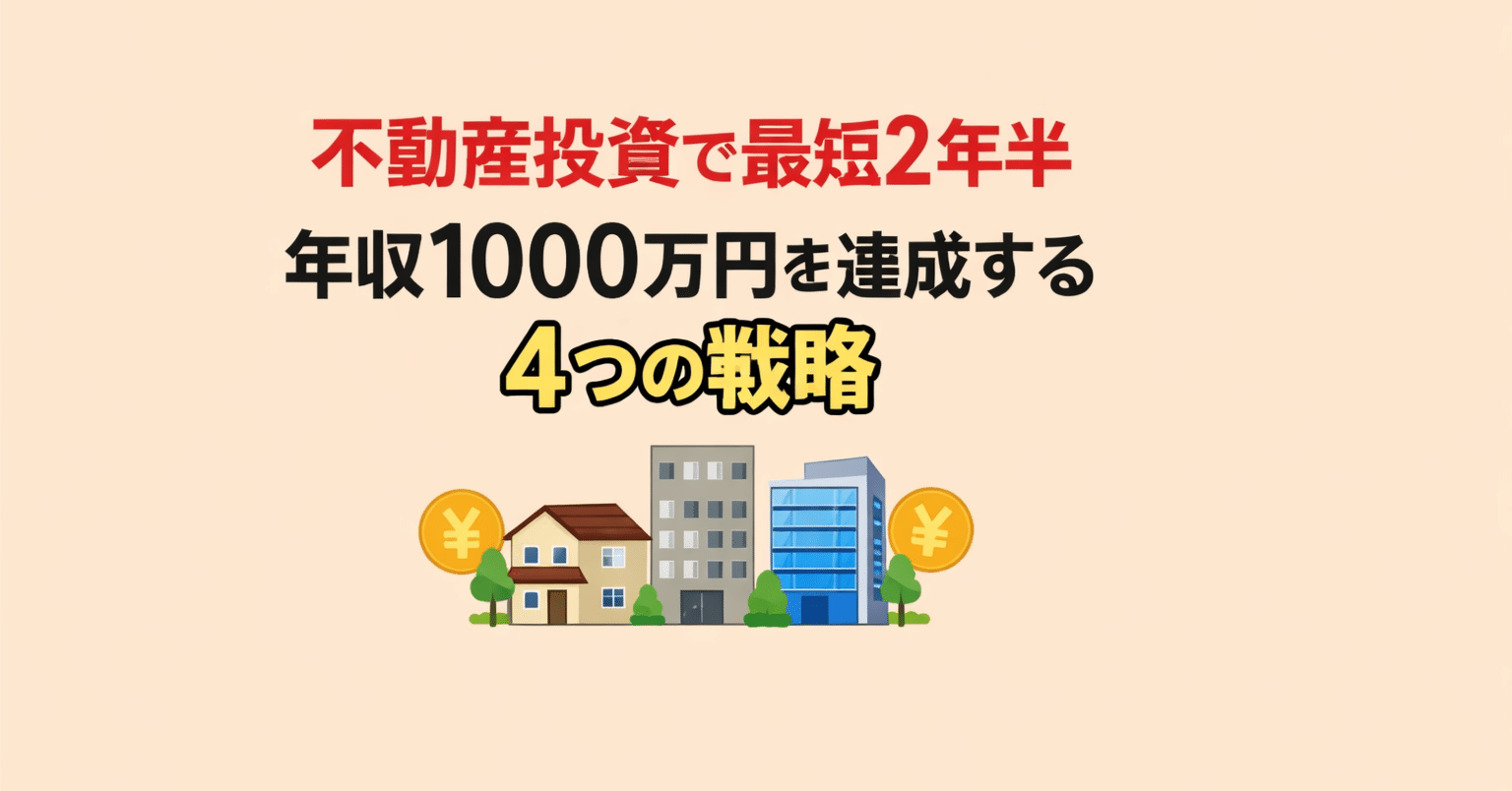 2026年最新版】不動産投資で最短2年半｜年収1000万円を達成した4つの