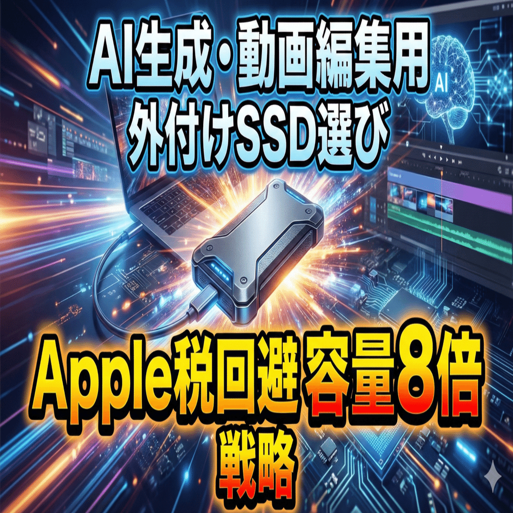 AI生成・動画編集用「外付けSSD」選び｜Apple税を回避して容量を8倍