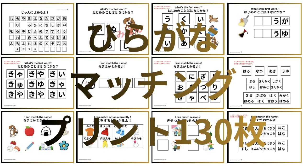セット販売】発達支援マッチング教材セット（発達支援教材100枚＋