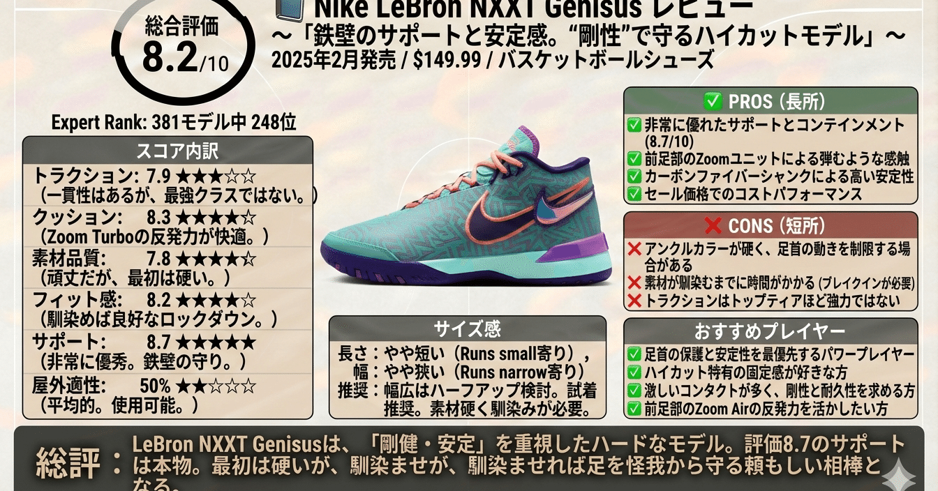 📘 Nike LeBron NXXT Genisus レビュー〜鉄壁のサポートと安定感