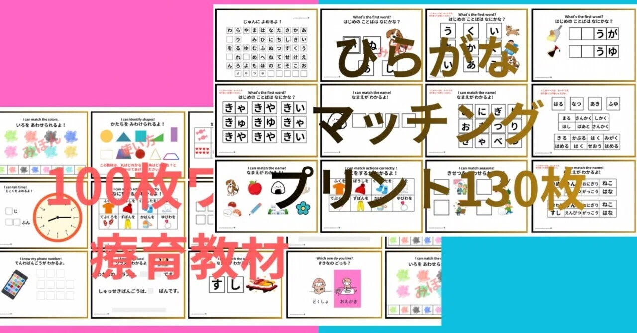 セット販売】発達支援マッチング教材セット（発達支援教材100枚＋