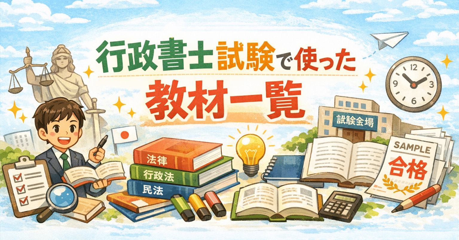 行政書士試験で使った教材一覧&学習について｜Kota Ogata @集客のカチプロ