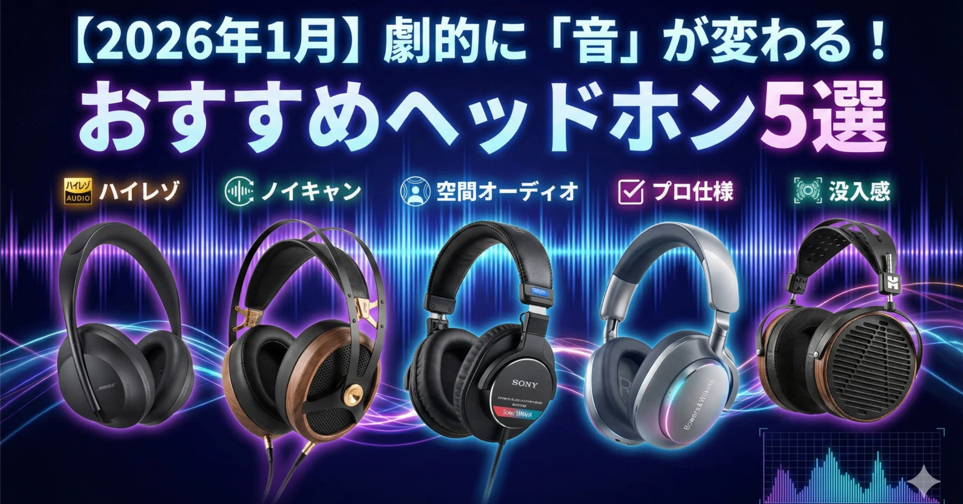 高性能ヘッドホン 2026年最新版】劇的に「音」が変わるおすすめヘッドホン5選｜デバイス