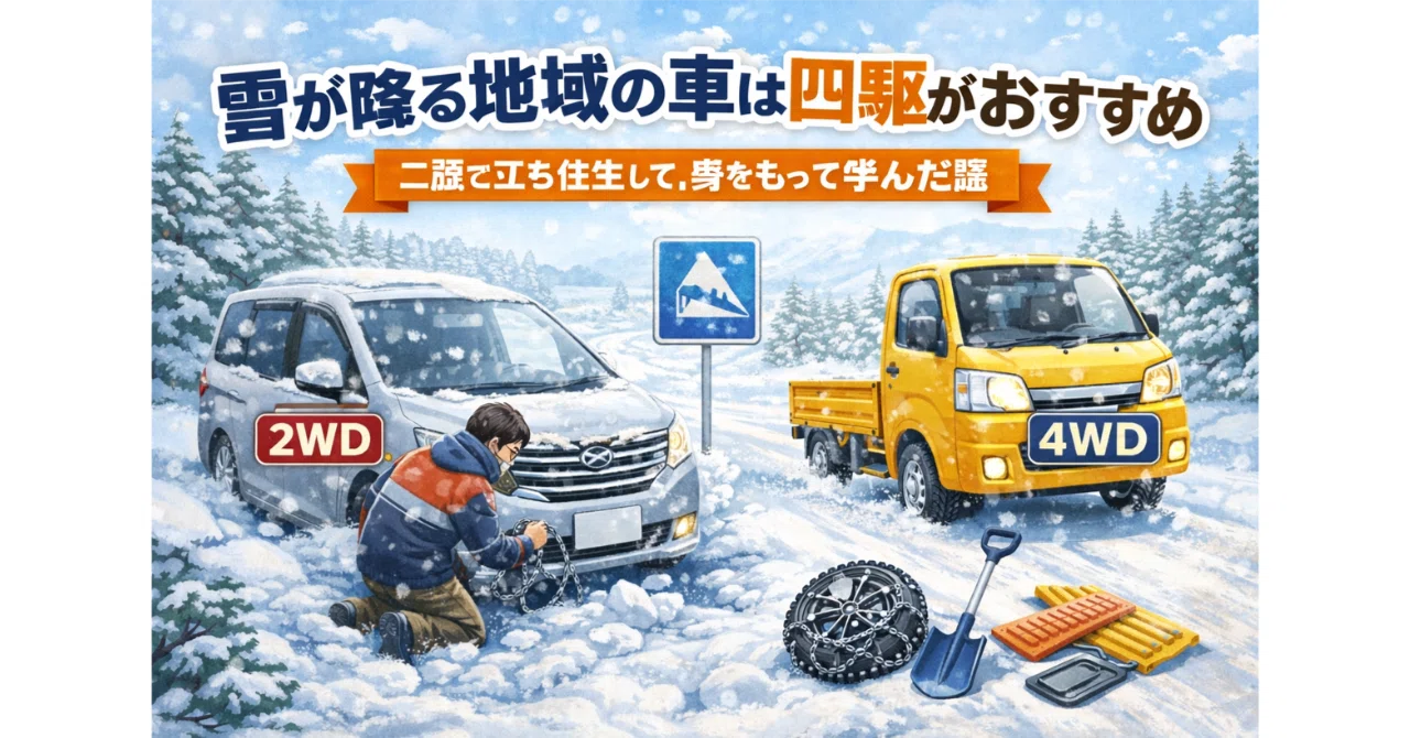 雪が降る地域の車は四駆がおすすめ｜ひで@建築士による田舎暮らし情報局