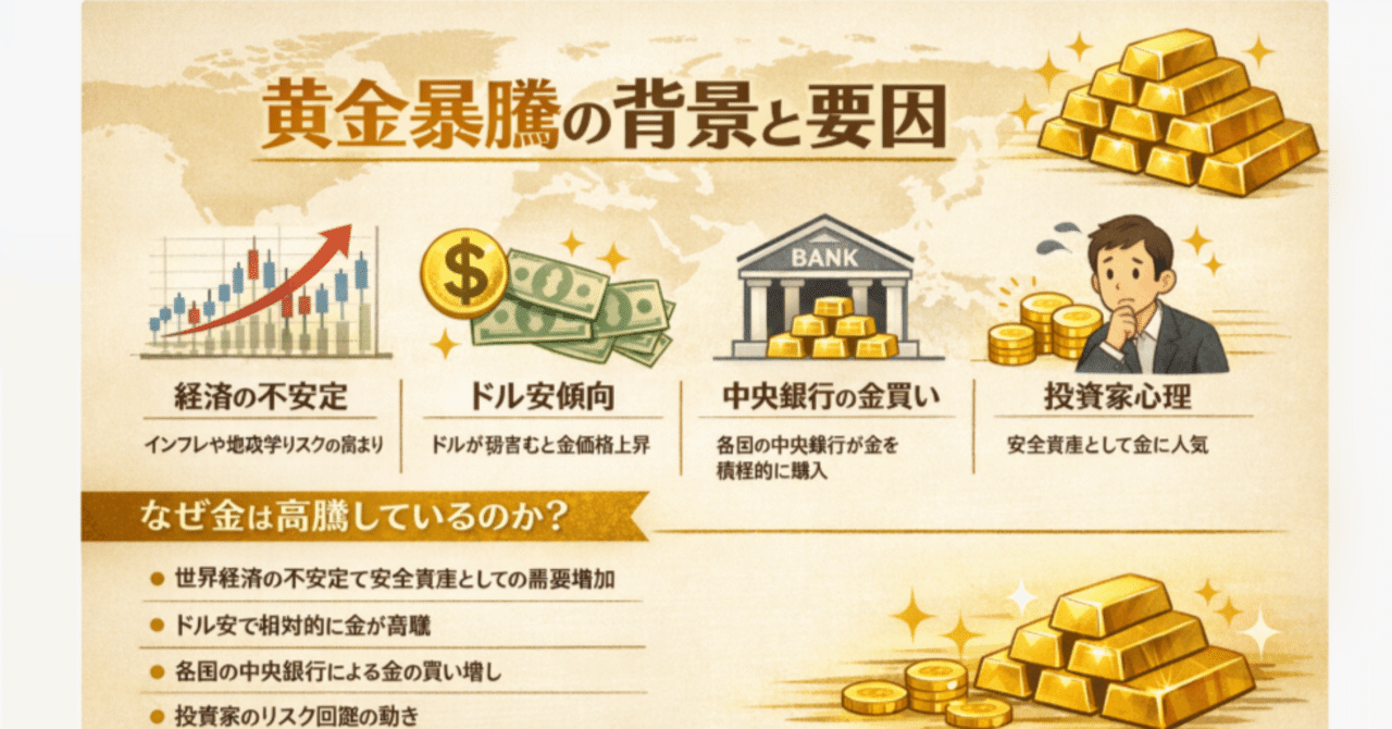 黄金暴騰の背景と要因分析｜大園宏美