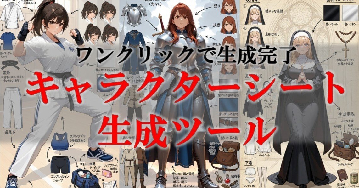 PixAIでのAIキャラクターデザインシート作りが簡単すぎる！キャラ紹介