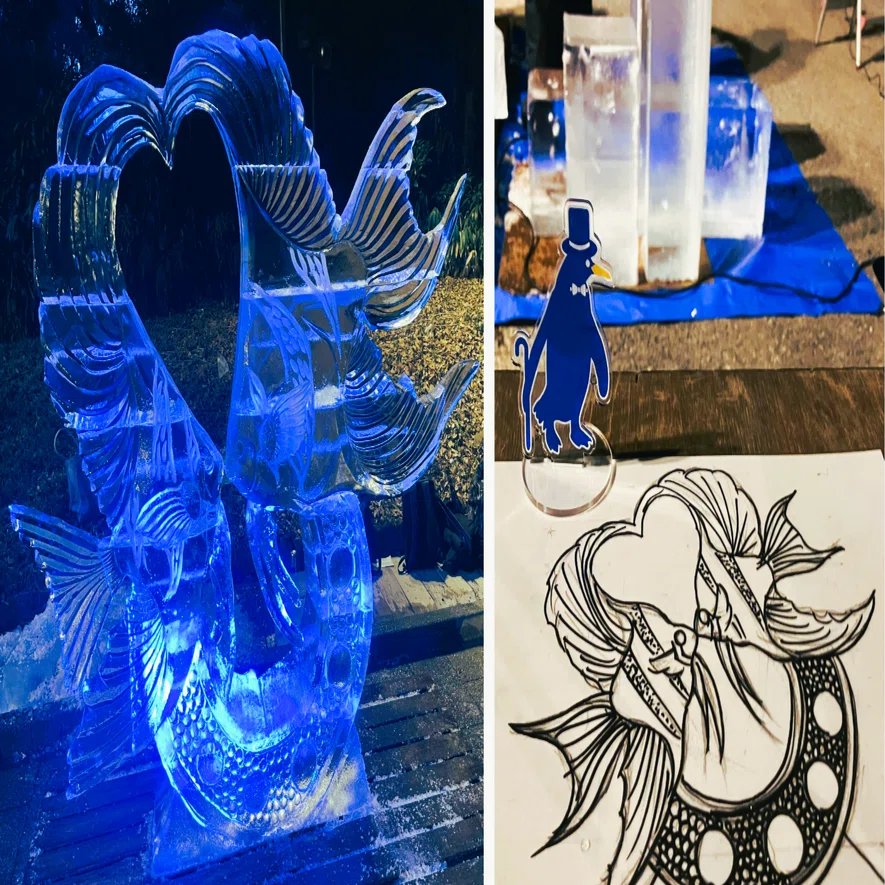 氷彫刻ノミ　飾り台 楽天市場】洋式 氷彫刻ﾉﾐ 4本組ｾｯﾄ【代引き不可】【料理細工】【氷ノミ