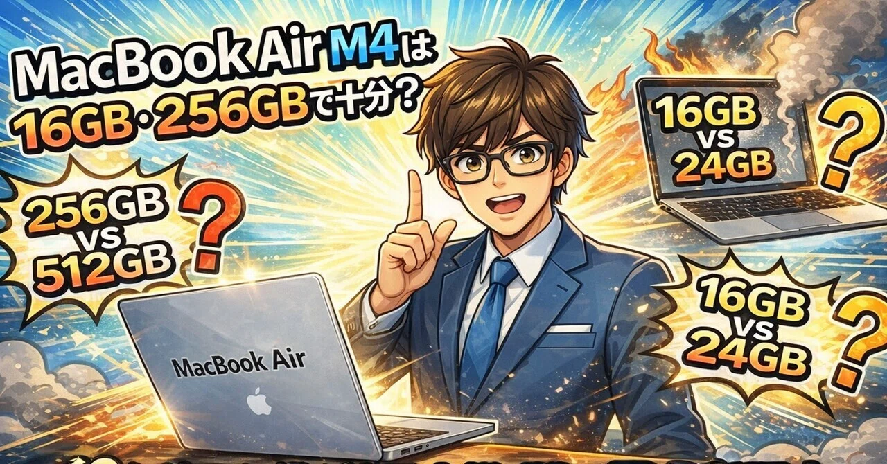 MacBook Air M4は16GB・256GBで十分？10年使った僕が“最小構成”を選ん 