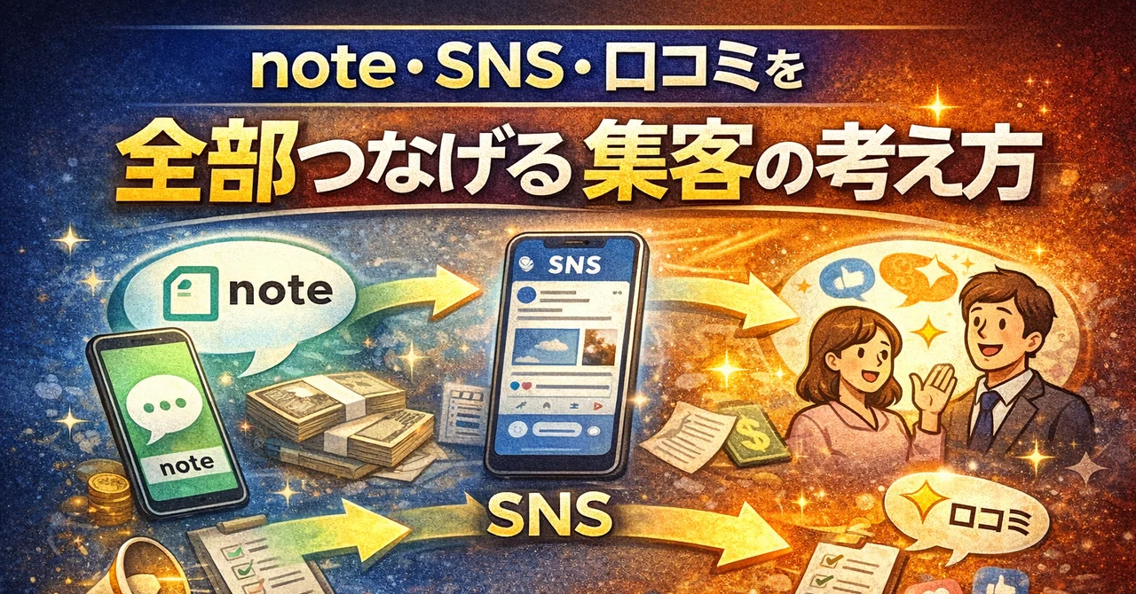Note Blog Sns note・SNS・口コミを「全部つなげる」集客の考え方|ビジネス設計ラボ🌱事業のタネ