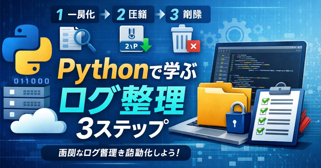 Pythonで学ぶログ整理3ステップ――「もう触らなくていい」運用を作る|コードを書く副業リーマン