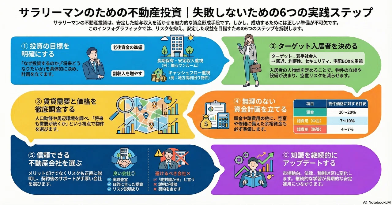 要約版】サラリーマン不動産投資の始め方｜失敗しない6つの実践