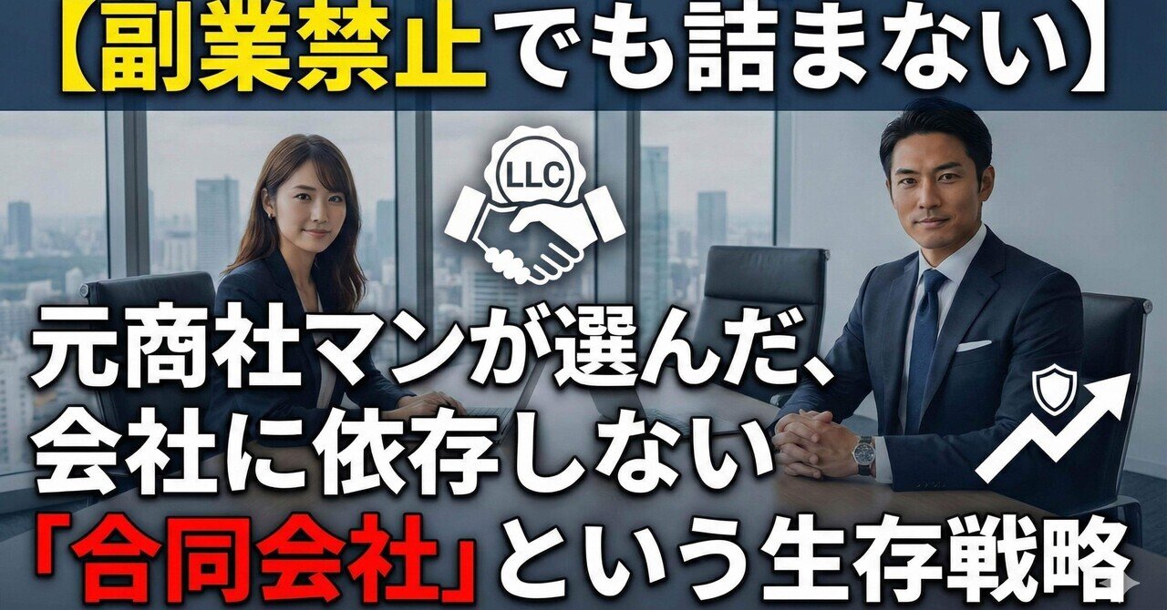 副業禁止でも詰まない】元商社マンが選んだ、会社に依存しない「合同会社」という生存戦略｜Daisuke｜旅するサイドFIRE案内人