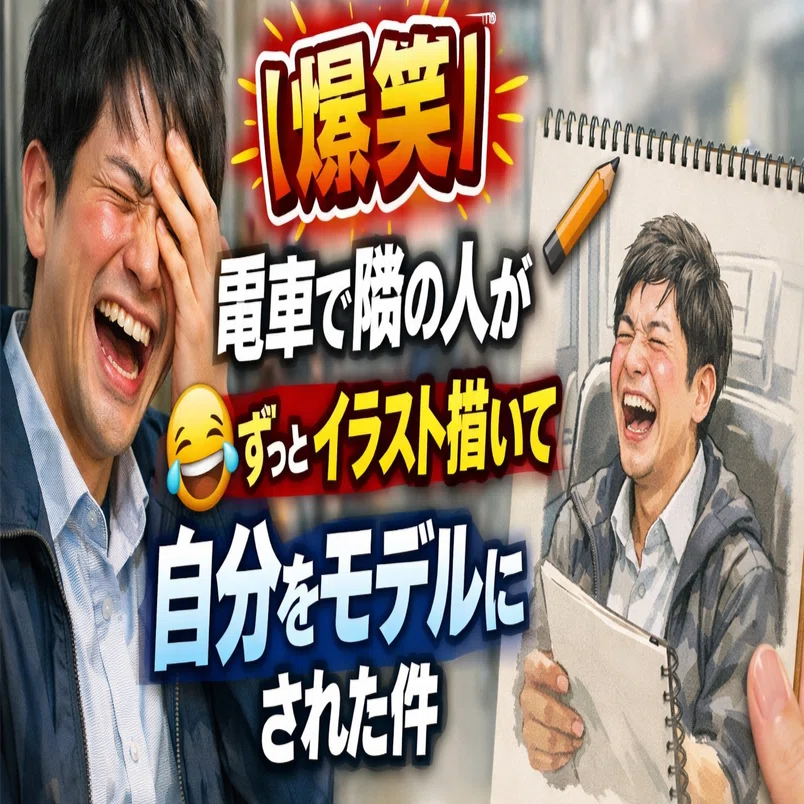 第237話 【爆笑】電車で隣の人がずっとイラスト描いて自分をモデルに 