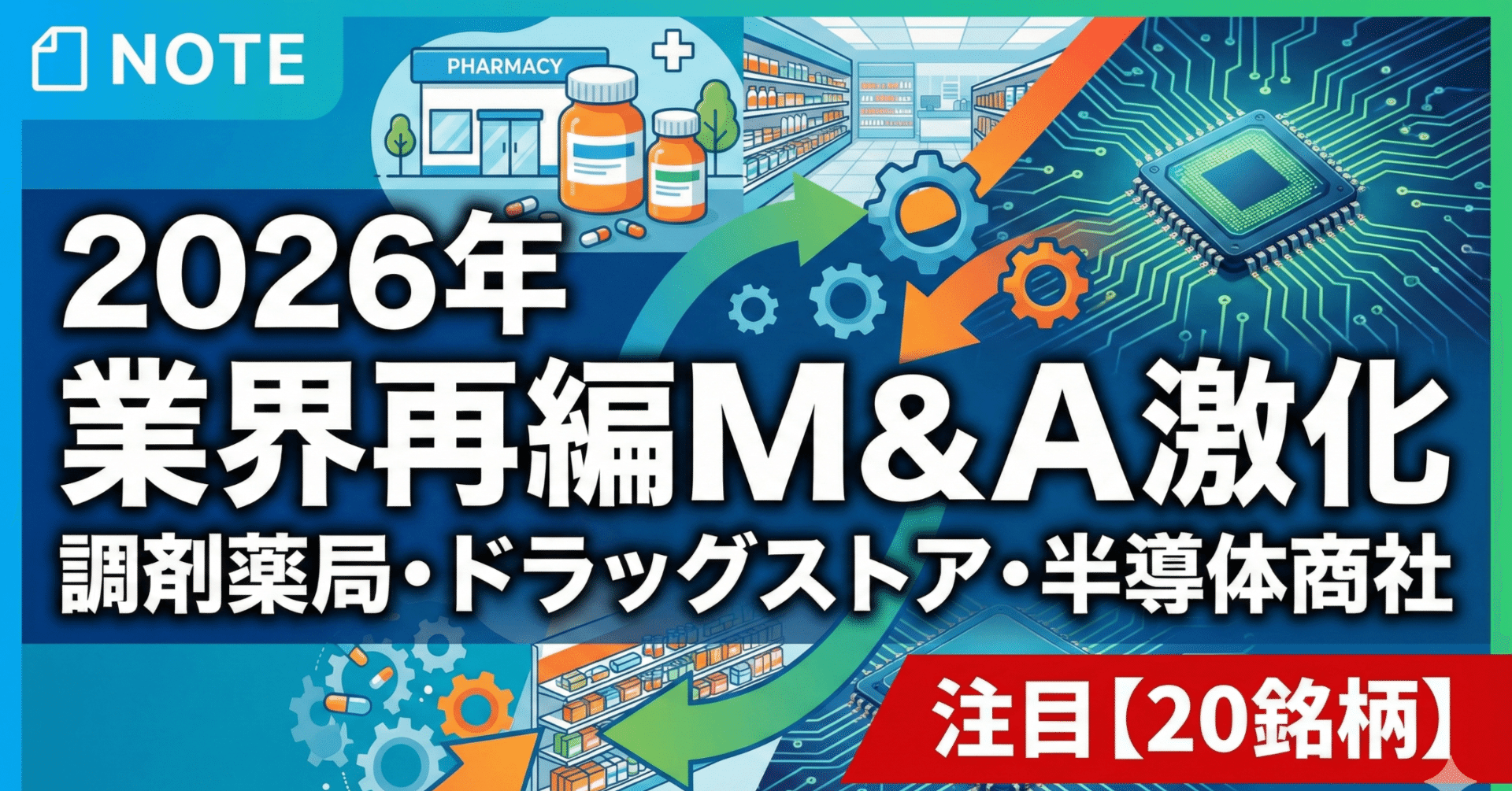 調剤薬局、ドラッグストア、半導体商社…。2026年に「業界再編M&A」が激化するセクターと注目の【20銘柄】｜日本個別株デューデリジェンスセンター