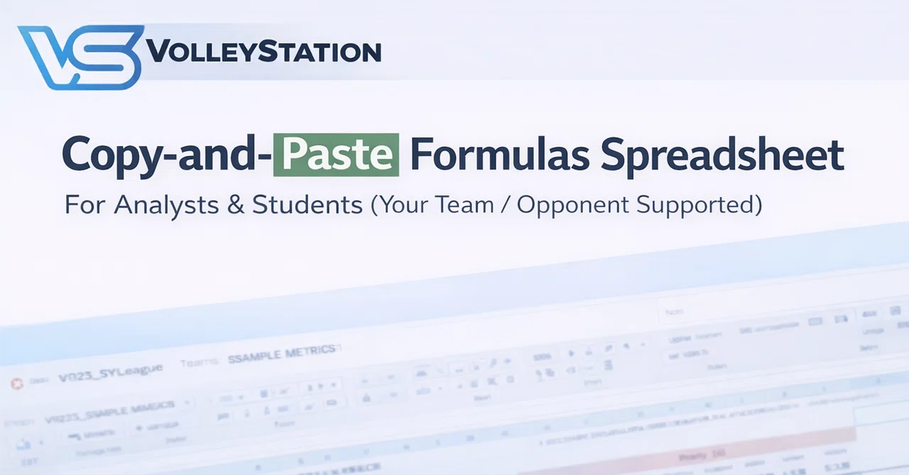 Copy-and-Paste VolleyStation Formulas Spreadsheet|Minami Ito🏐伊藤 南