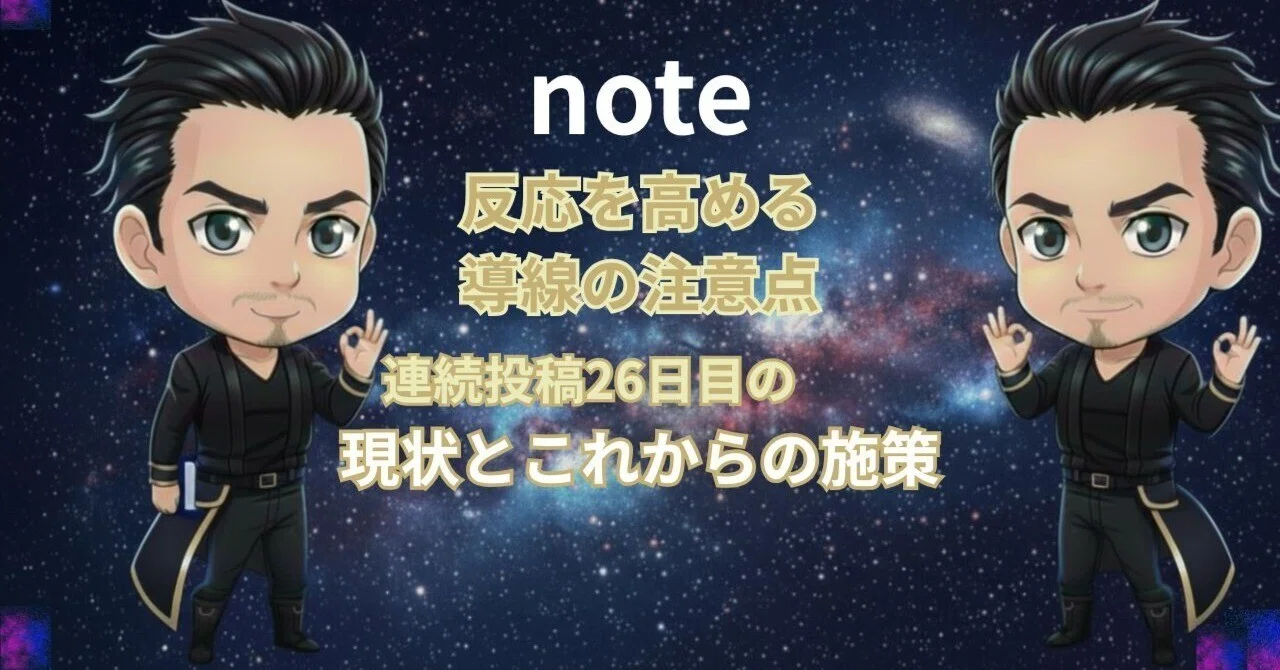 note反応を高める導線の注意点/note連続投稿26日目の現状とこれからの施策|OK和男/おーけーかずお☆ウォーキングポッドキャスター