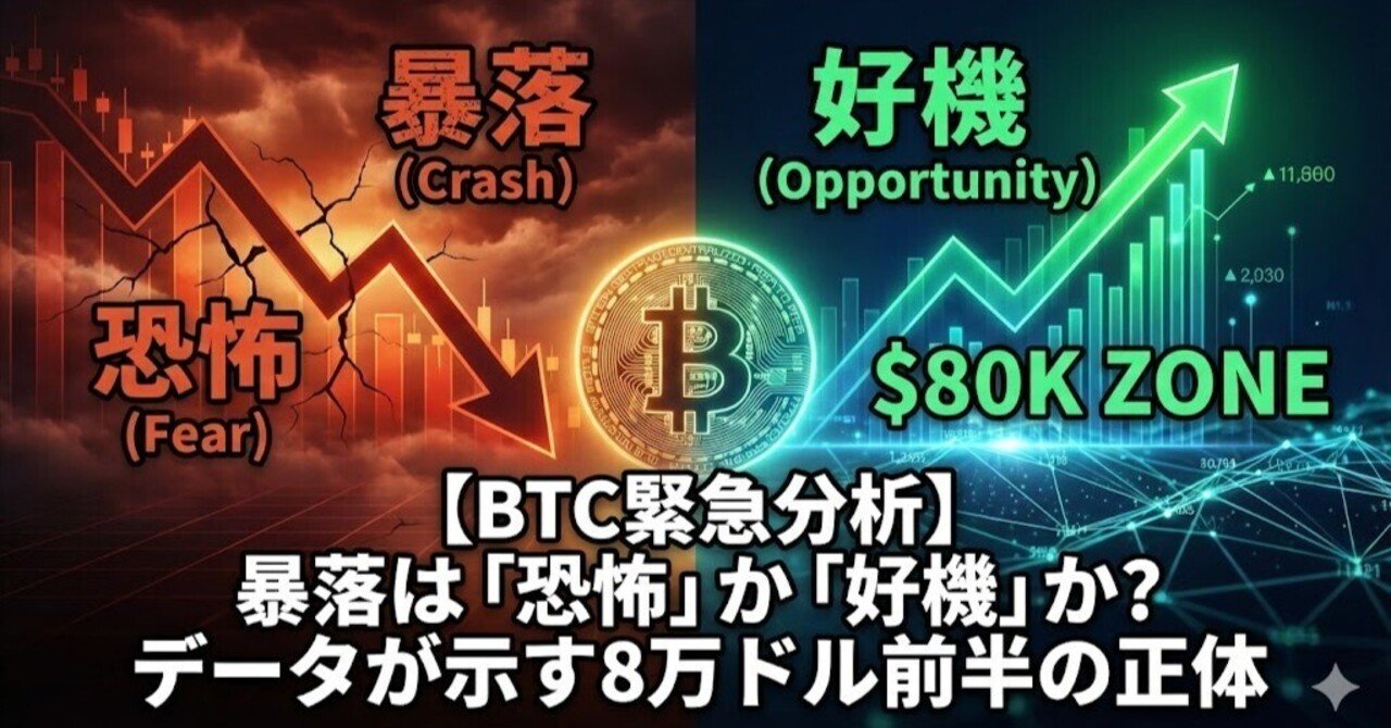 BTC分析】暴落は「恐怖」か「好機」か？データが示す8万ドル前半の正体｜AoiT₿itcoin💙アオイBitget
