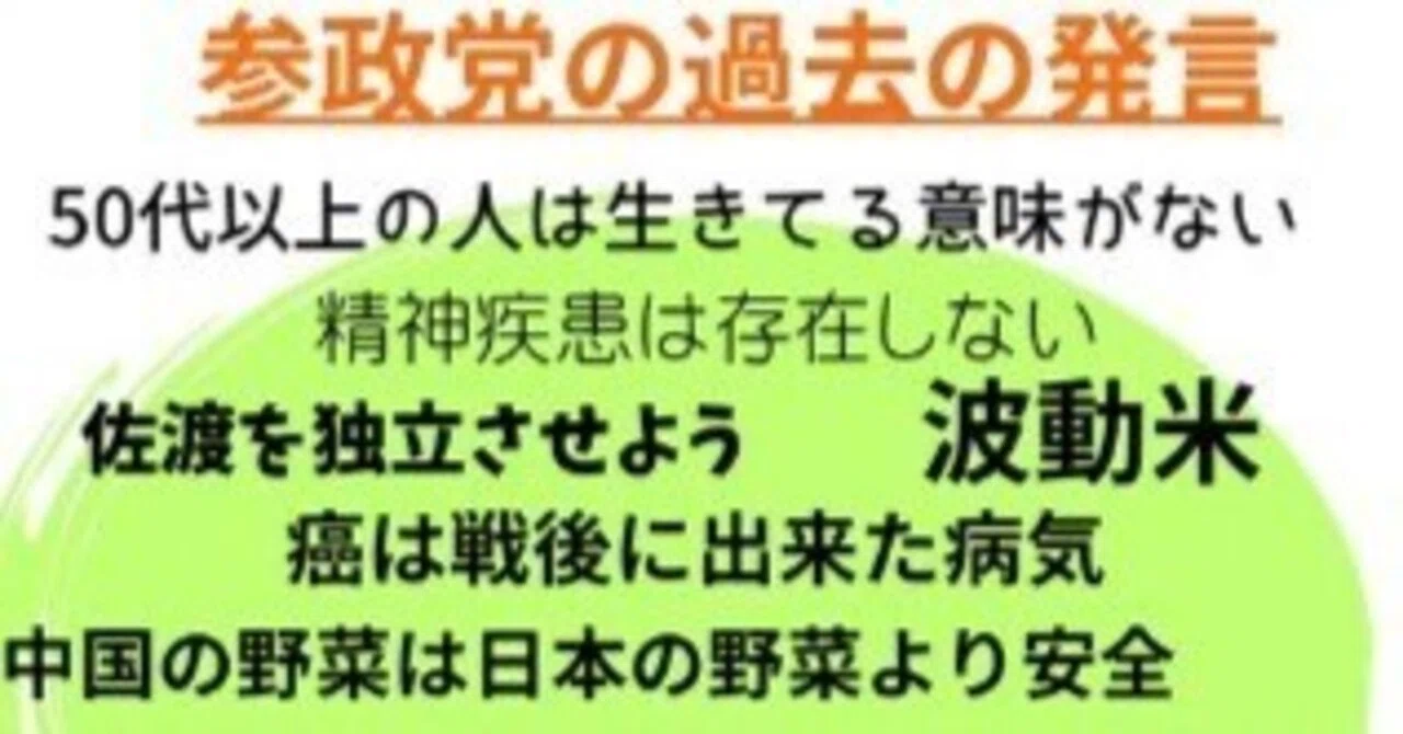 参政党を支持している人達へ