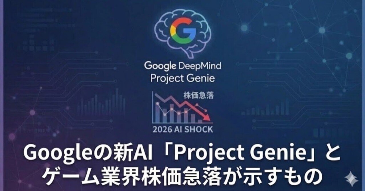 Googleの新AI「Project Genie」とゲーム業界株価急落が示すもの｜mkm