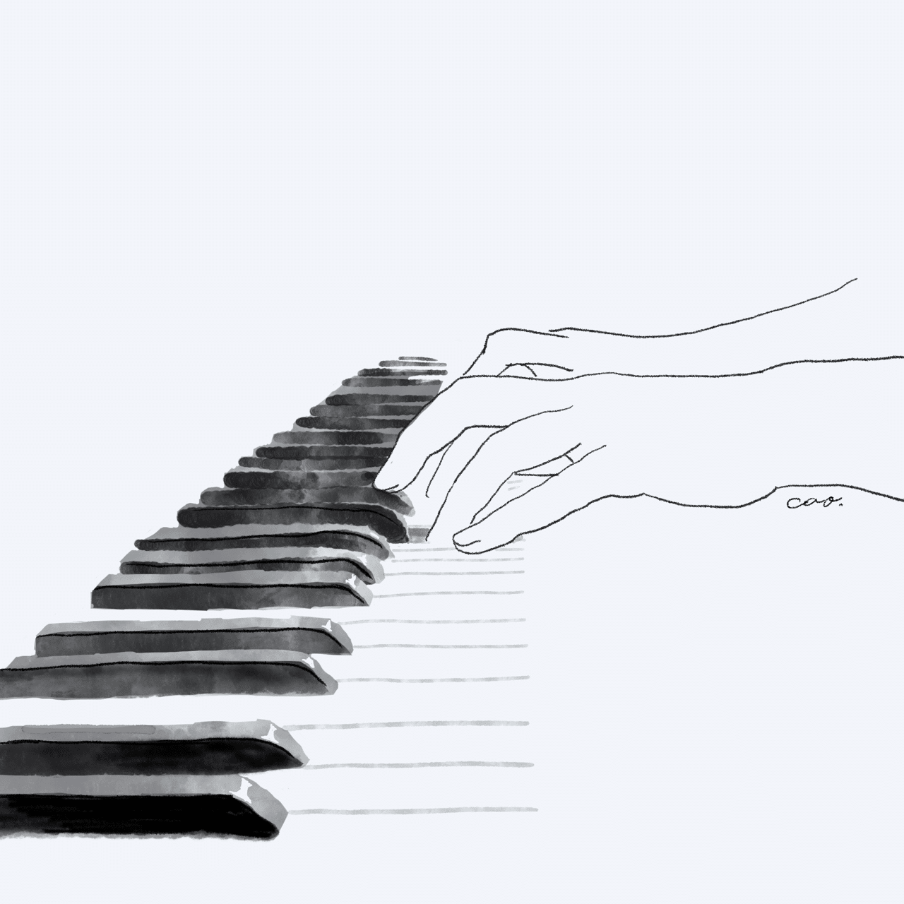 ピアノ Cao イラストレーション Note