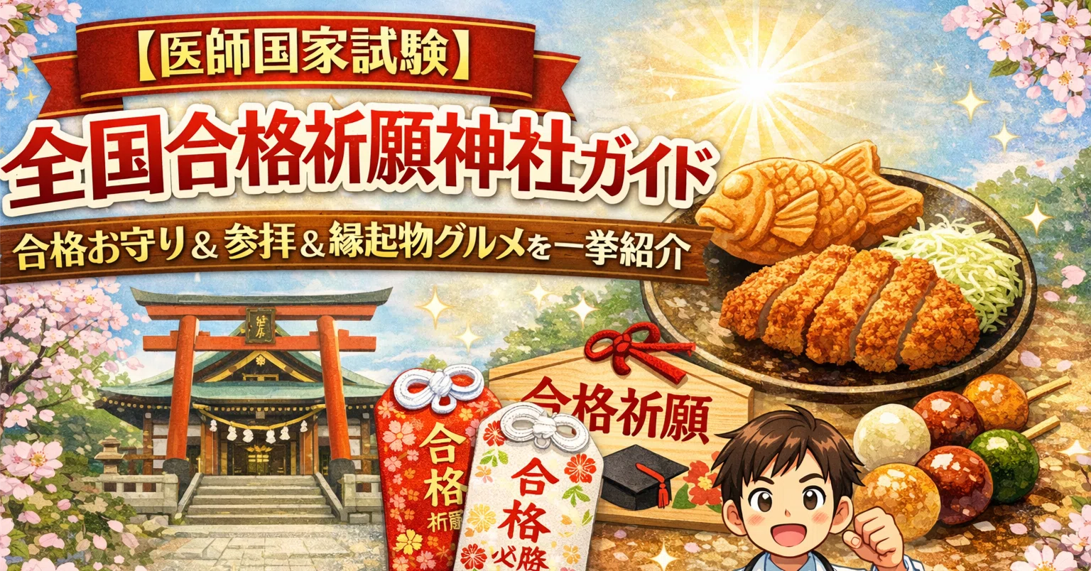 医師国家試験】全国合格祈願神社ガイド：合格お守り＆参拝&縁起物