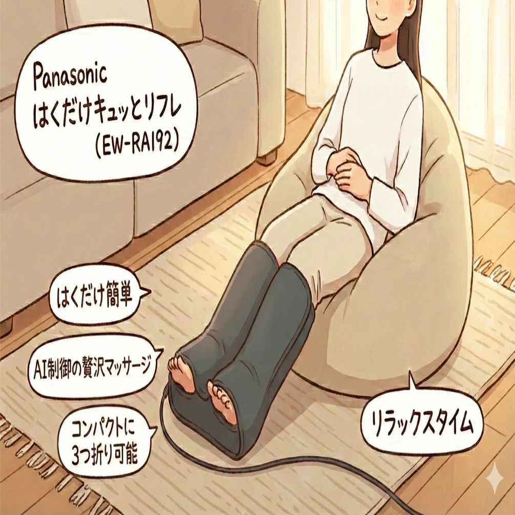 製品紹介】脚を入れるだけで極上ケア。パナソニック「はくだけキュッと