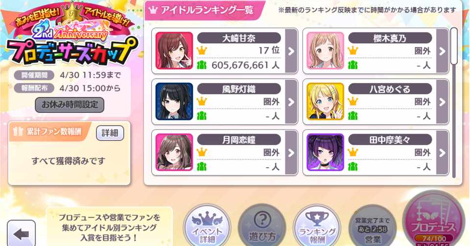 シャニマス 2周年pカップを振り返って With A 154sen Note