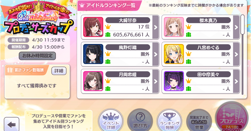 シャニマス 2周年pカップを振り返って With A 154sen Note