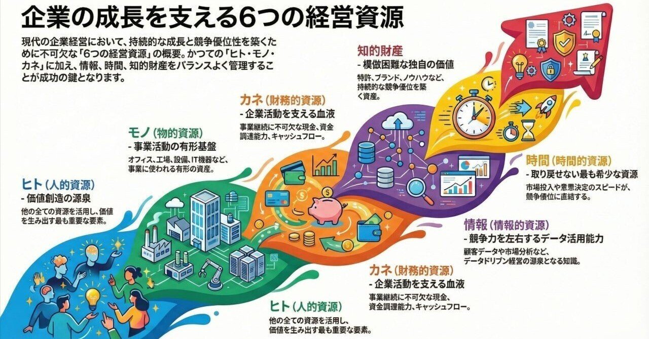 経営資源とは？6つの要素と戦略的活用法を図解で解説｜未来共創
