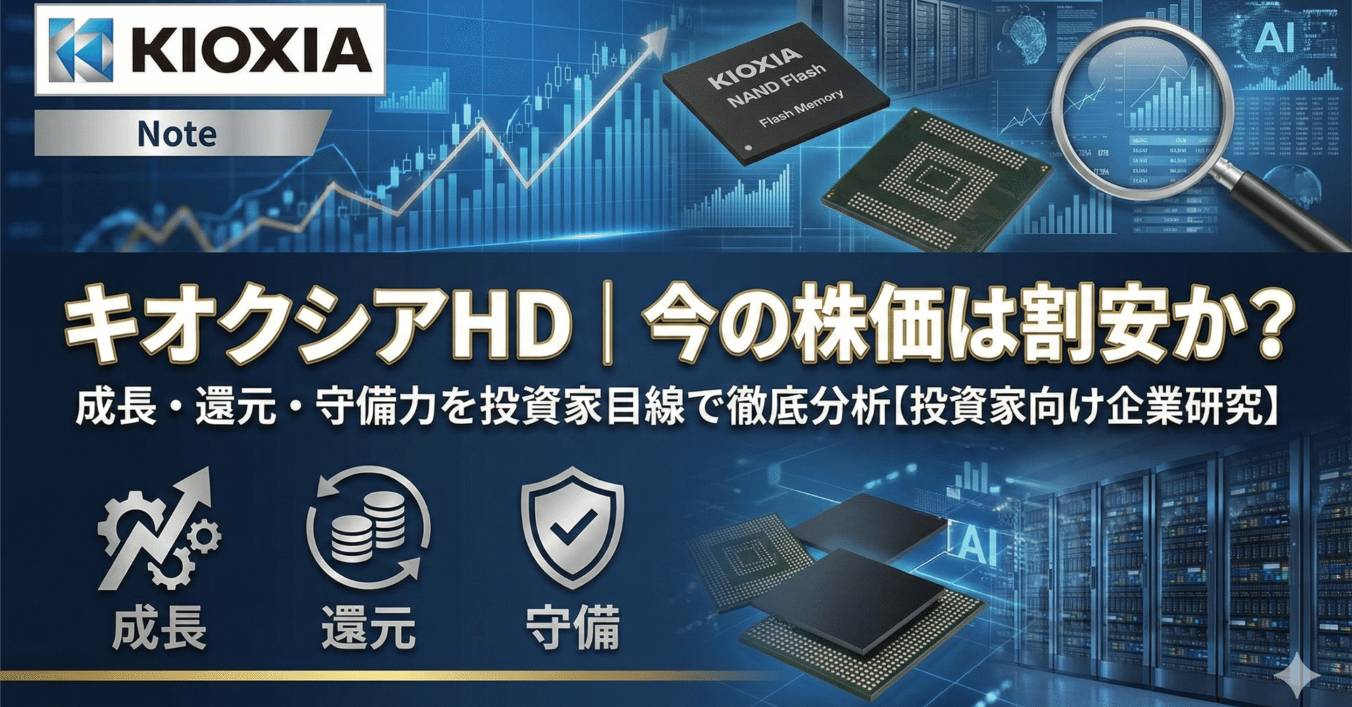 キオクシアHD｜今の株価は割安か？成長・還元・守備力を投資家目線で徹底分析【投資家向け企業研究】｜出典つき企業研究ノート_note