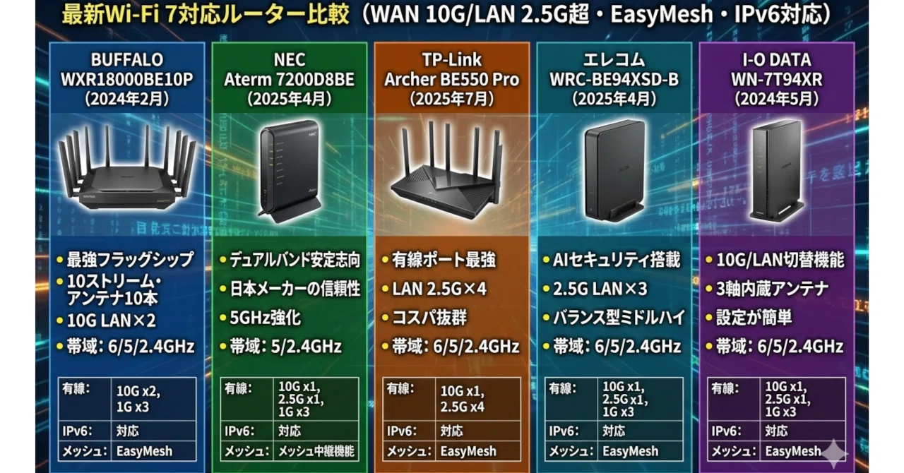 普及期のWiFi7ルーター、WAN側10G＆LAN側2.5G対応製品がコスパ最高 