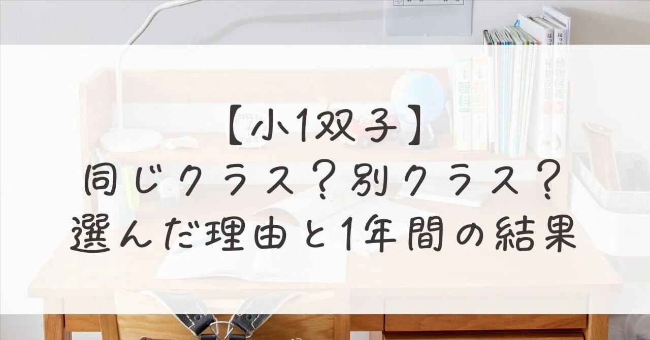 【小1双子】同じクラス？別クラス？我が家が選んだ理由と1年間の結果｜なみ│双子ママ