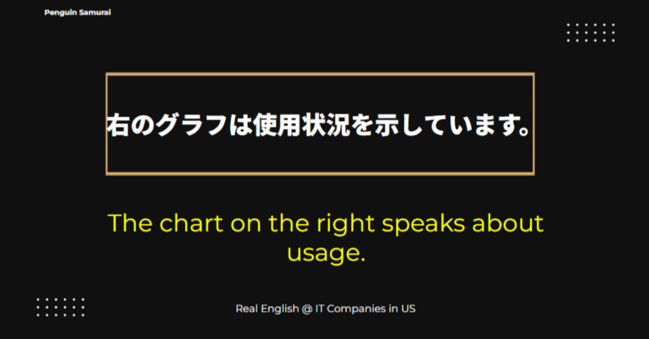 Vol.135 #アメリカIT企業のリアル英語, speaks about｜ペンギン侍 @アメリカ在住エンジニア