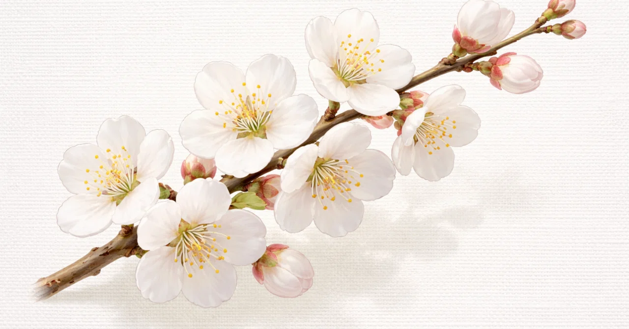 1月31日【お花_ 癒しの心理学】⭐️ ウメ（白）｜けー。お花×カウンセリング