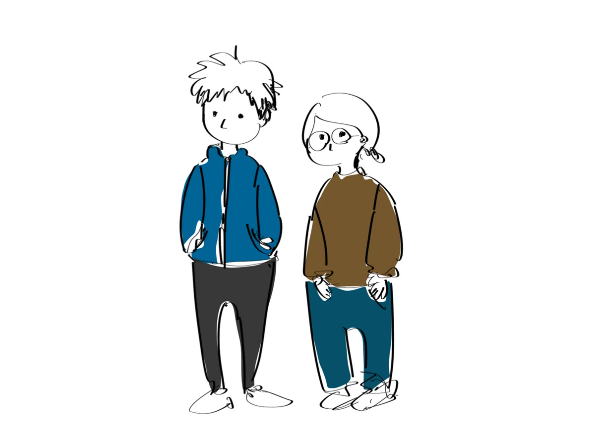 わたしと夫のイラスト