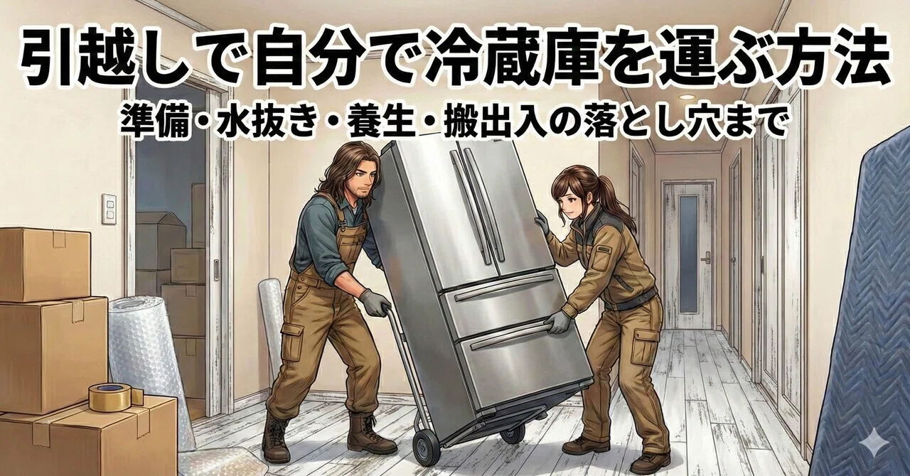 引越しで自分で冷蔵庫を運ぶ方法｜準備・水抜き・養生・搬出入の 