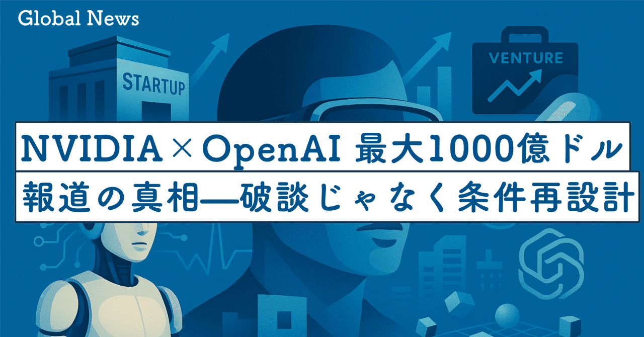 NVIDIA×OpenAI「最大1000億ドル」報道の真相——“破談”じゃなく“条件再設計”｜SecondWave