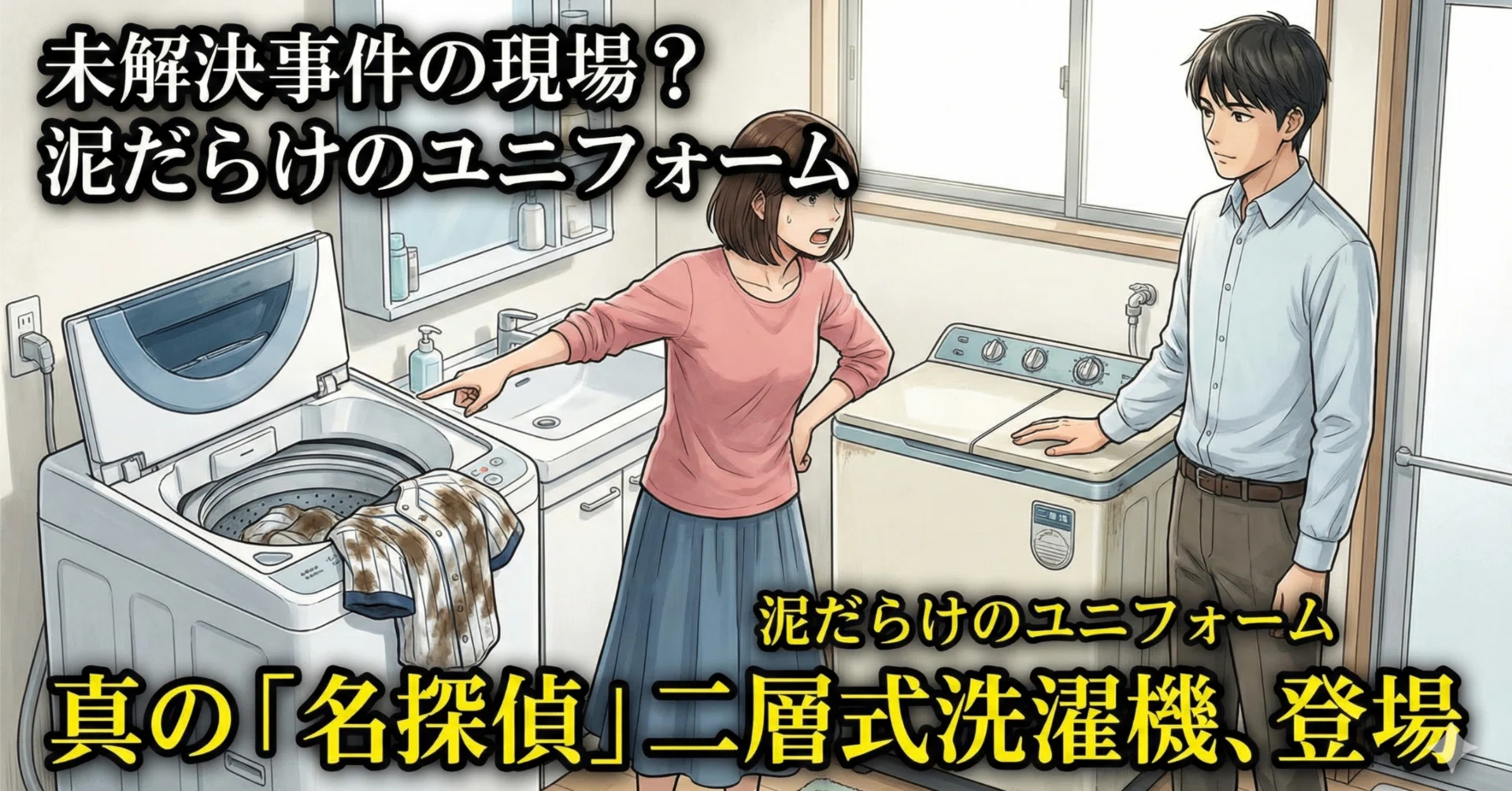洗濯槽に消えた証拠：二層式洗濯機という名の名探偵｜ファミリー 