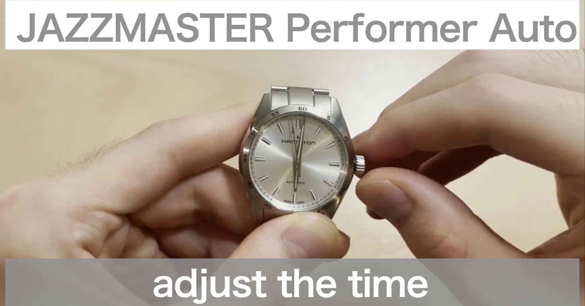 時刻調整】「HAMILTON Jazzmaster Performer Auto 34mm」の時刻調整 