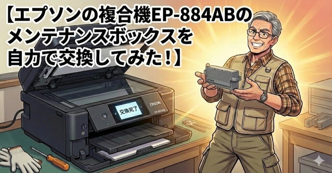備忘録】エプソンの複合機EP-884ABのメンテナンスボックスを自力で交換
