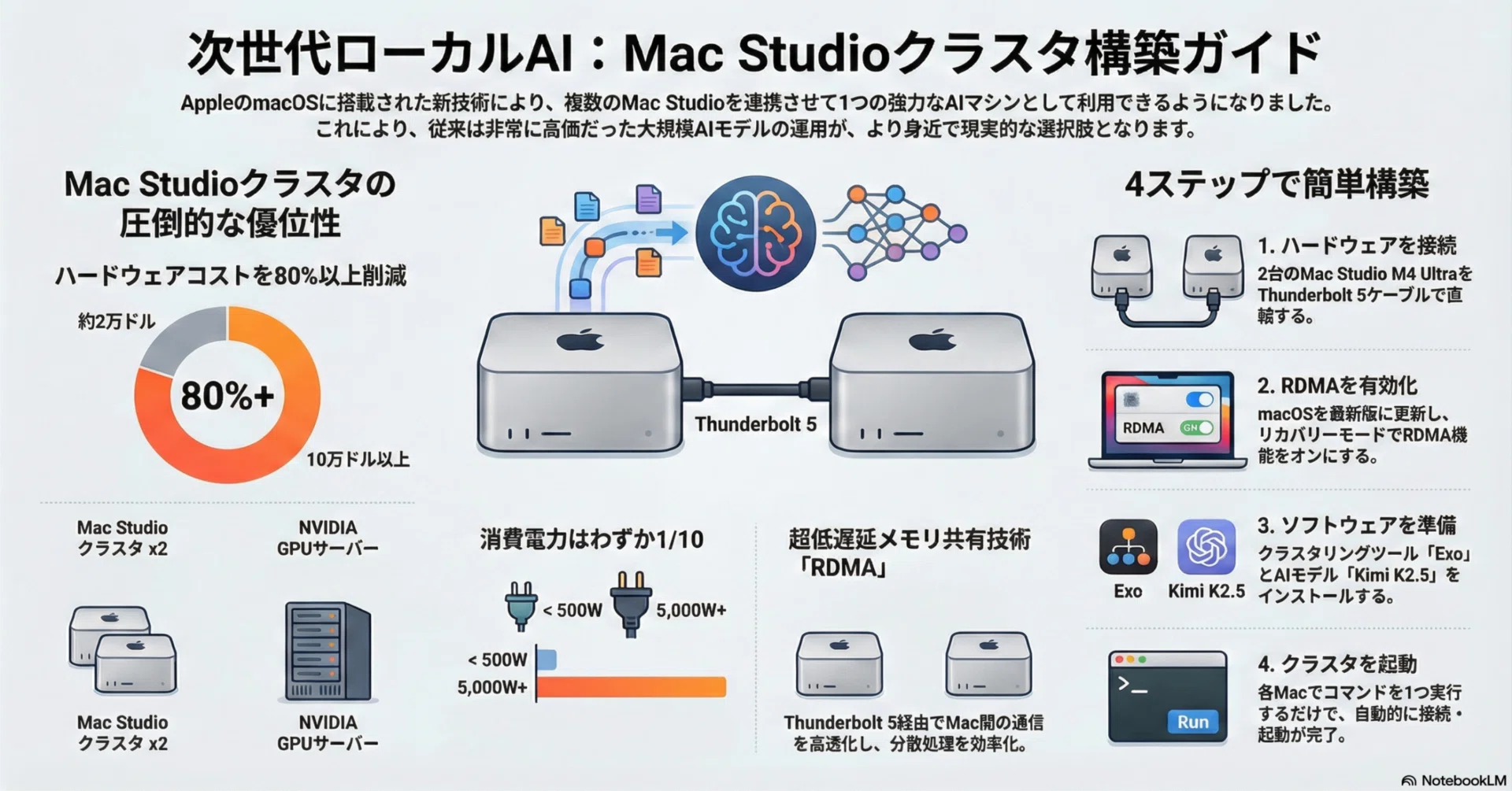 1,500万円のサーバーは不要？ Mac Studio 2台で「最強AI」を動かす｜tyo