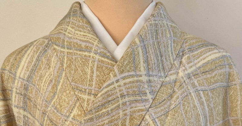 斜め格子の染小紋着物