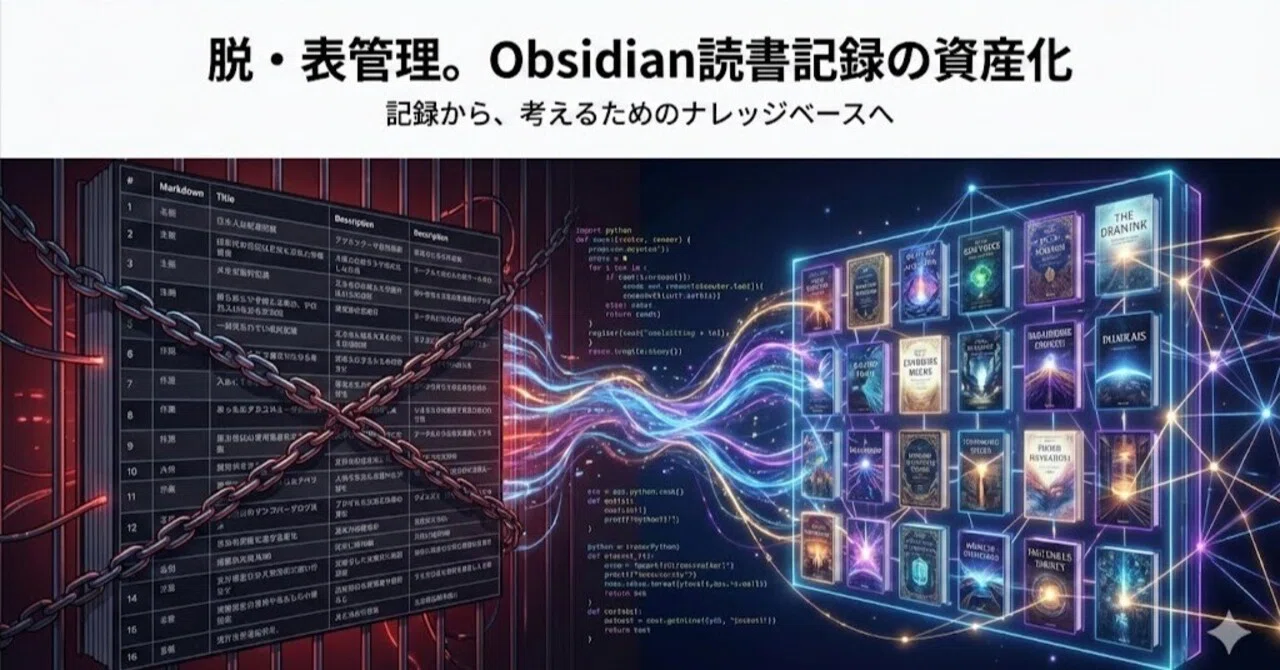 なぜ私は、Obsidianの読書ログを「表」から解放したのか｜shida