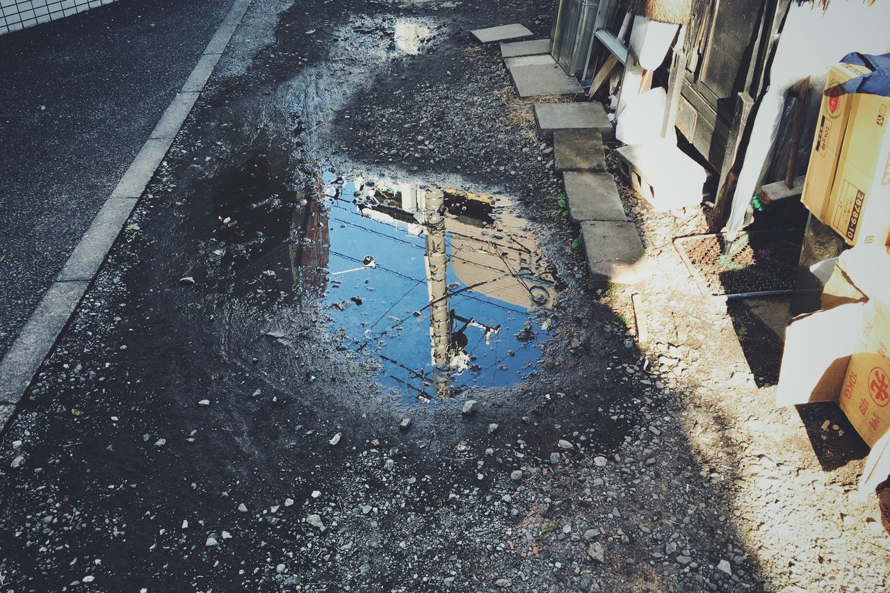 水たまりに映る電柱と空 1623 稲垣純也 Note 水たまりに映る電柱と空 1623 稲垣純也 Note