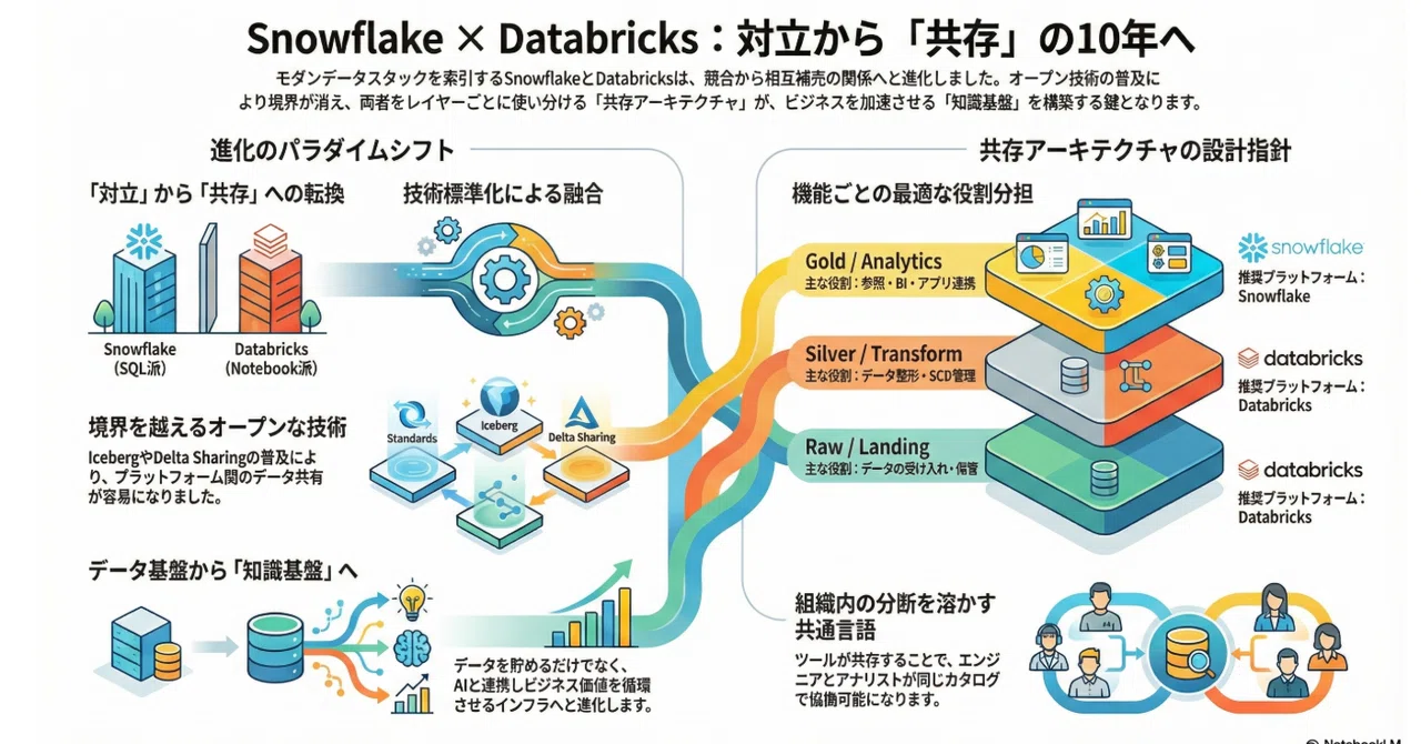 ⚡Snowflake × Databricks⚡ SnowflakeとDatabricksの未来展望|“対立”から“共存”へ ― モダンデータ ...