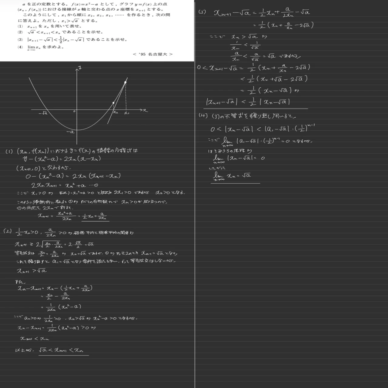 名古屋大1995 ニュートン法｜大学入試数学の背景にあるもの
