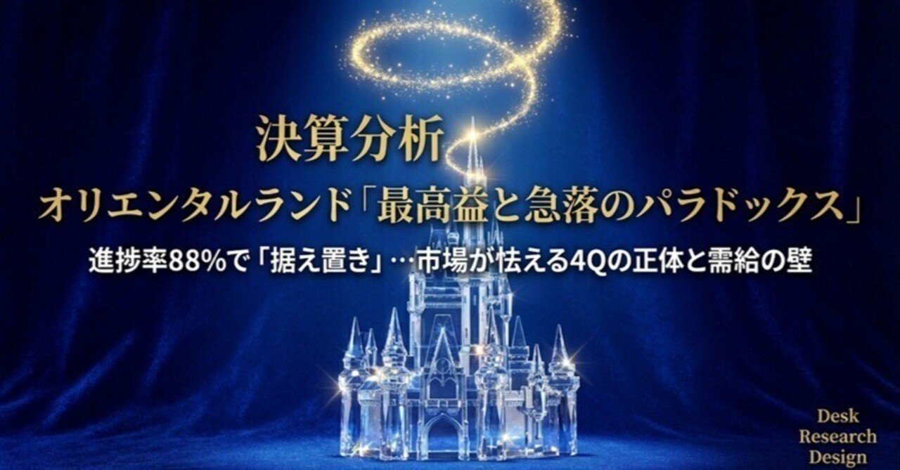 人気銘柄 オリエンタルランド (4661) 】「（26年3月期3Q）決算評価分析