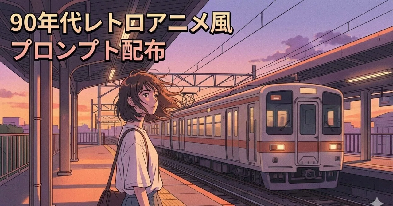 プロンプト配布】あの頃の空気感を再現。90sレトロアニメ風イラスト