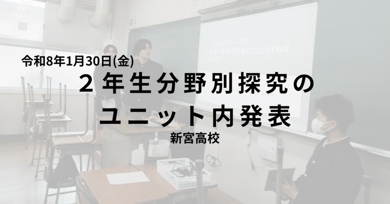 【新宮高校】２年生分野別探究のユニット内発表を実施しました。3月13日(金)の探究成果発表会に向けて模擬発表を行いました。